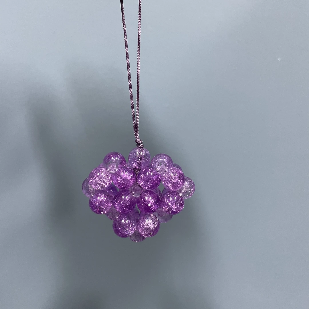 绳款编织紫色爱心手机坠E12