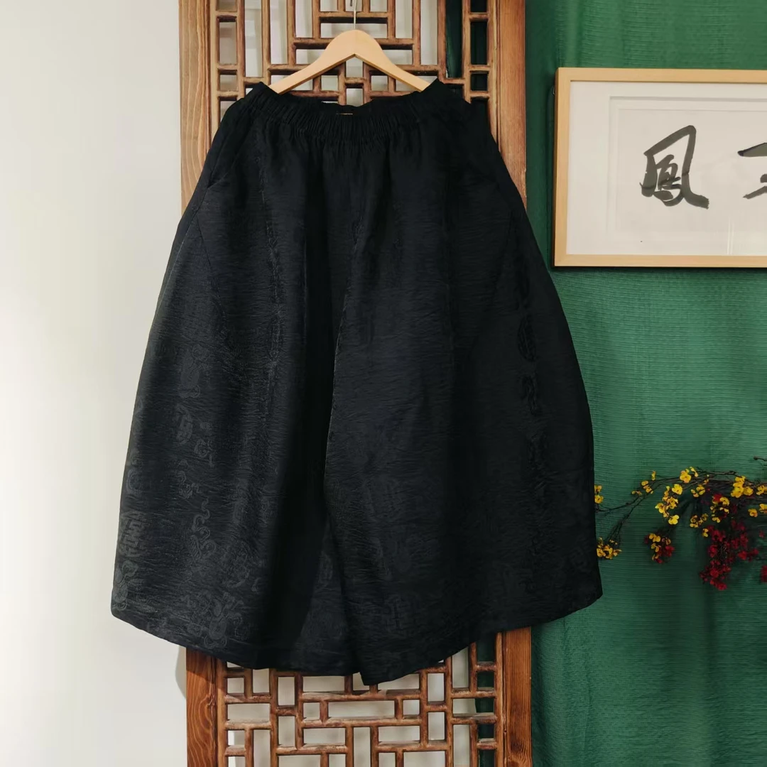 凤徕兮私人定制黑色福禄底全松紧花苞长裤 (SK5423)  LK040-57 单