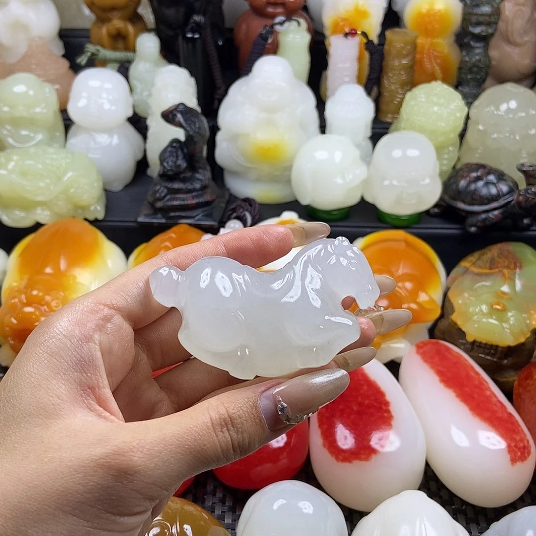无花朵原石雕刻把件