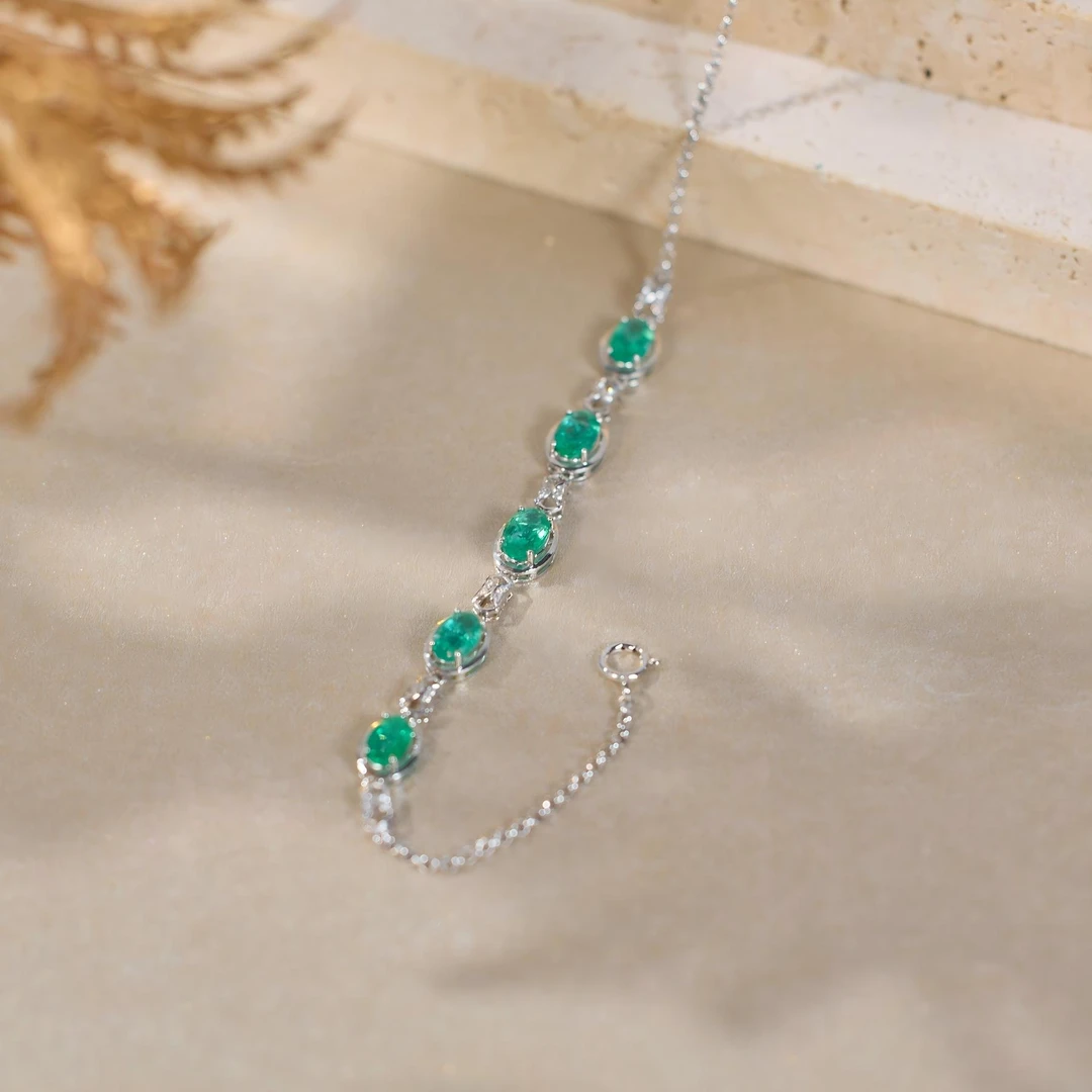 【歪歪】祖母绿手链*18K金镶嵌（多样性发一）XB-S7605