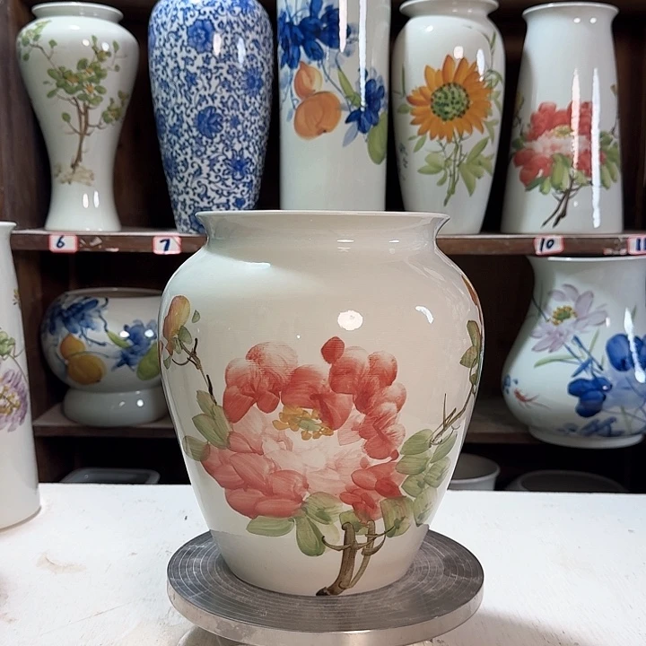 瓶高26口18.5牡丹新款请陶瓷