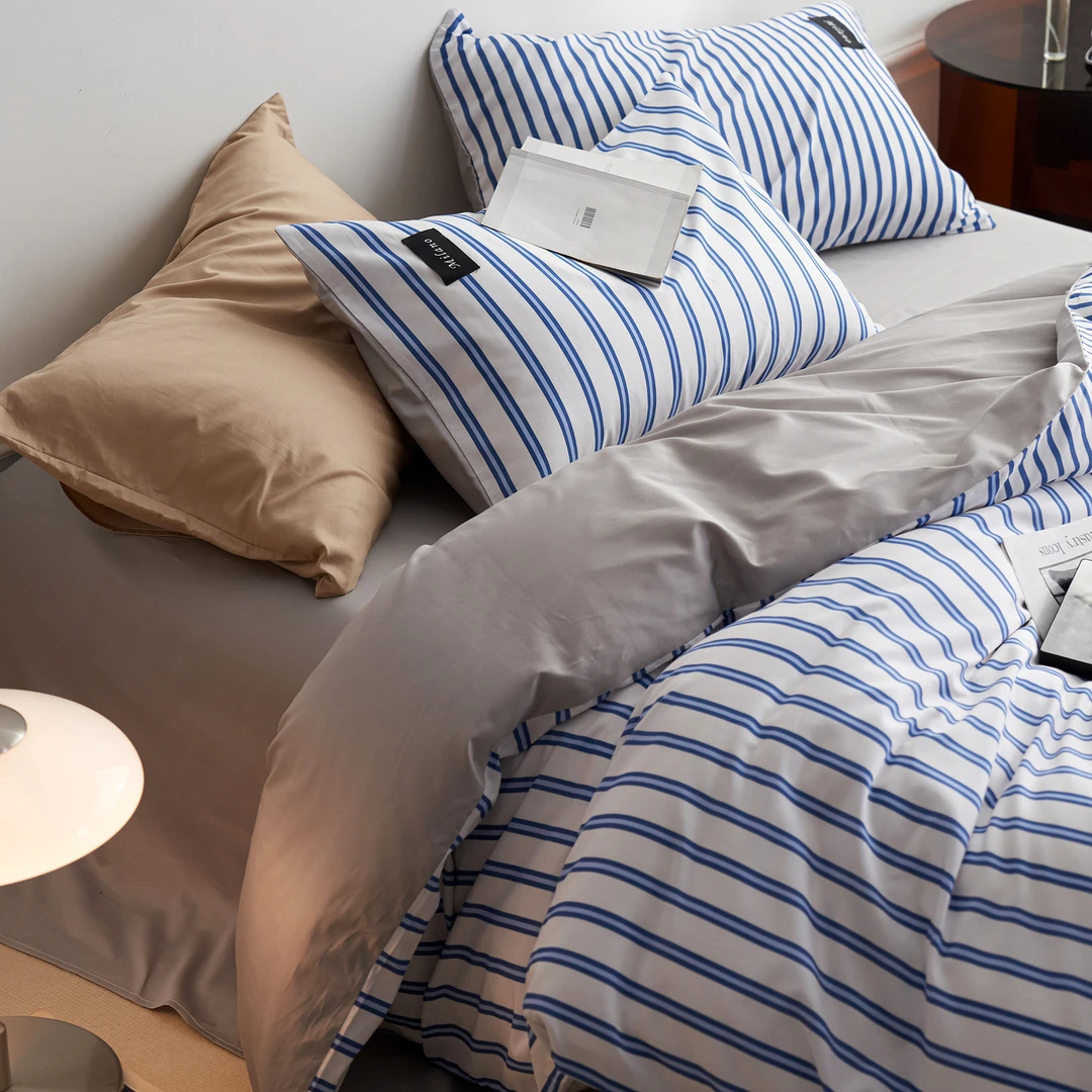 【KK家】韩系ins条纹风格极简系列棉四件套简约单人磨毛学生宿舍