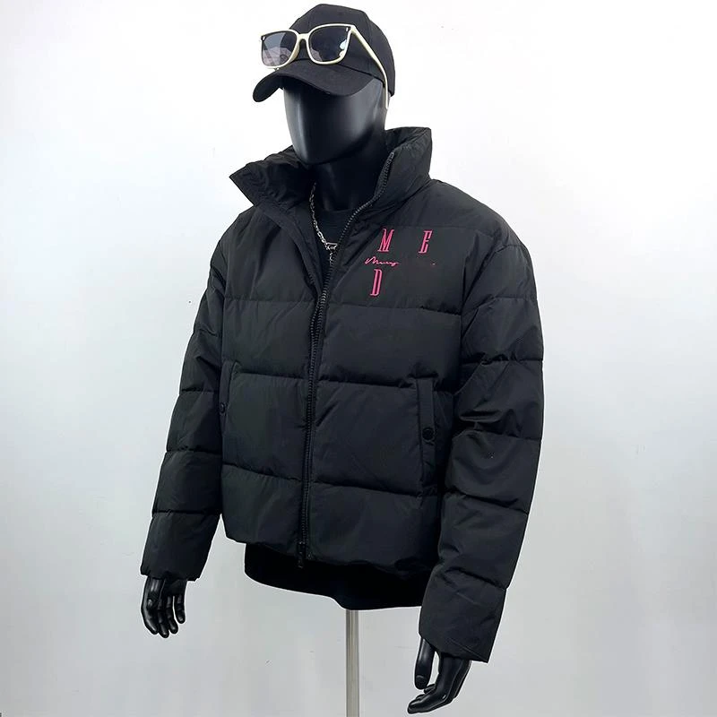 【王鹤棣同款】国潮牌字母刺绣立领羽绒服男宽松冬季外套男女同款