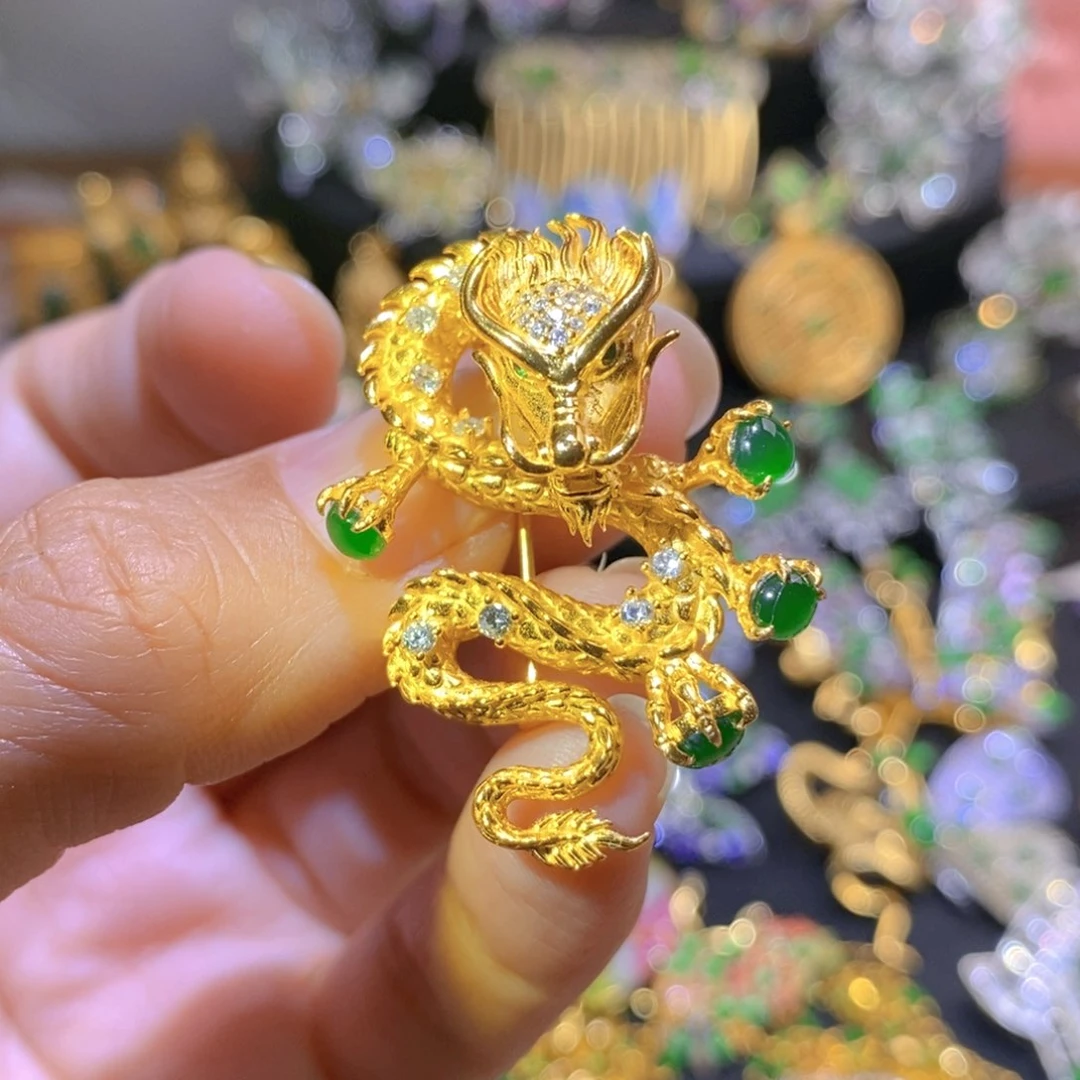吊坠(不含链)银S925镶嵌翡翠