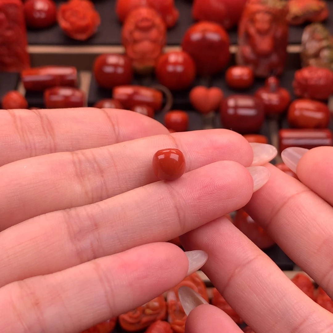 南红玛瑙南红川料原矿老型单珠8mm未镶嵌