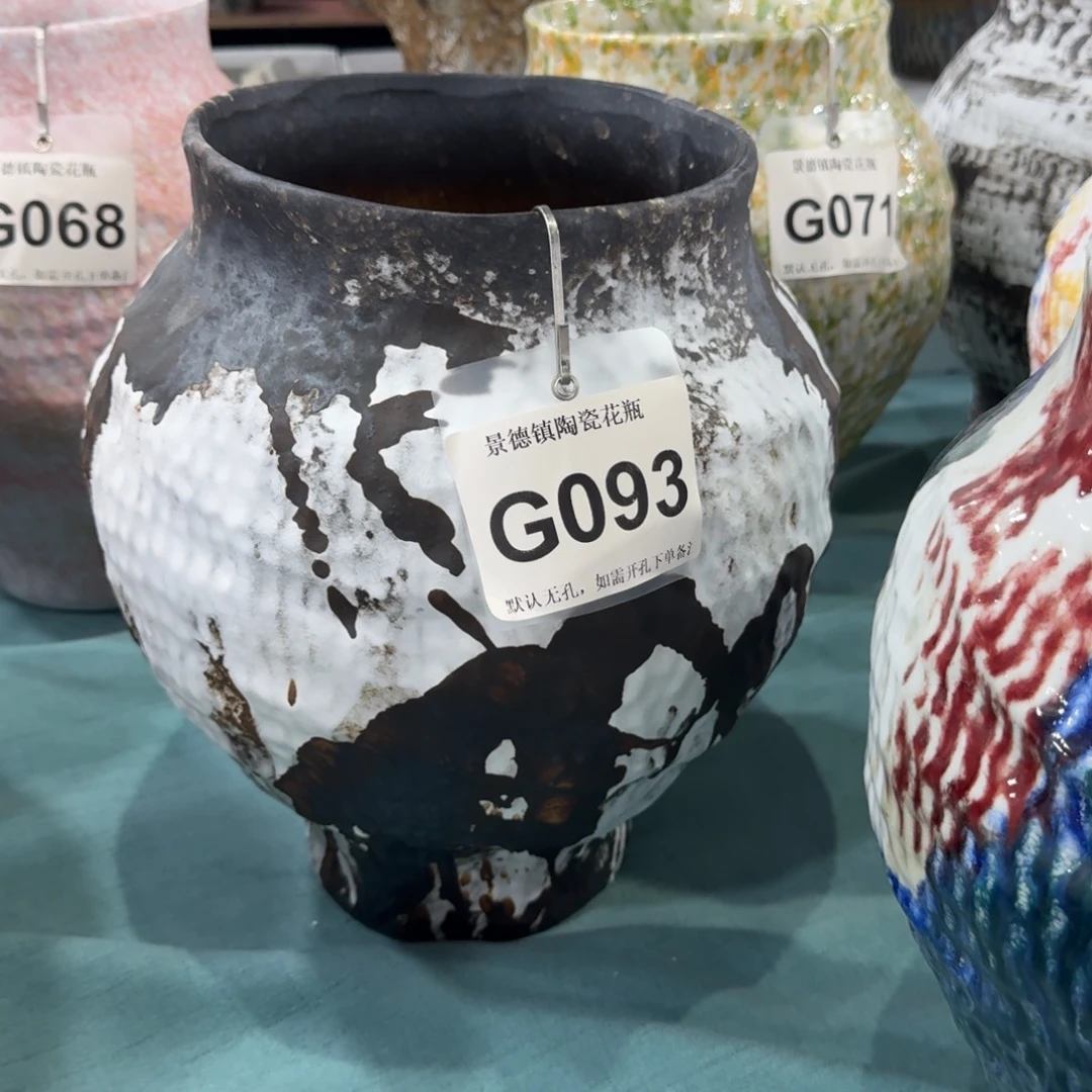 快***6景德镇高温花瓶陶瓷景德镇高温花瓶编码g093默认无孔