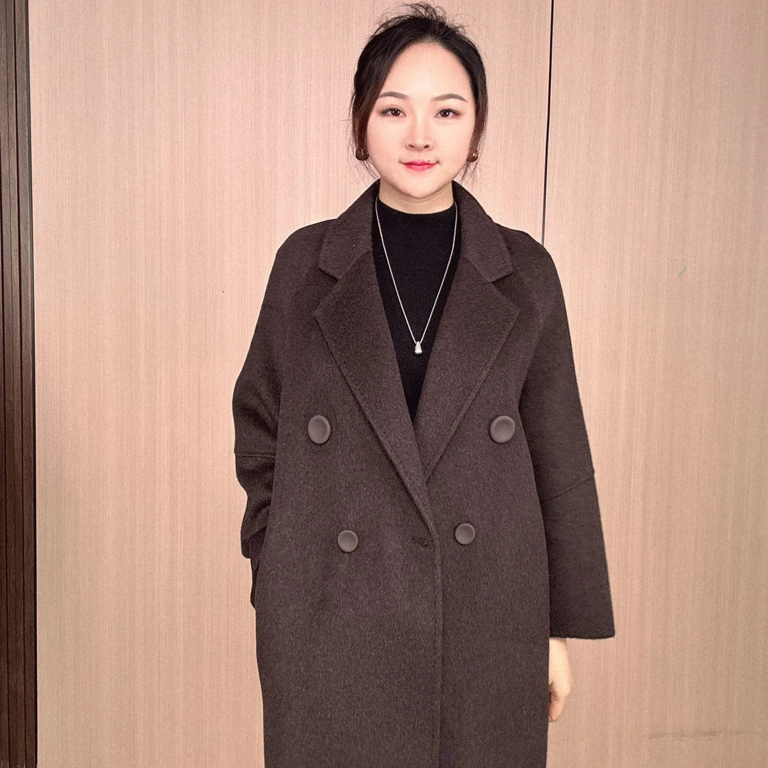 【%山羊绒大衣】8827-2025新款秋冬双面羊绒大衣外套中长款