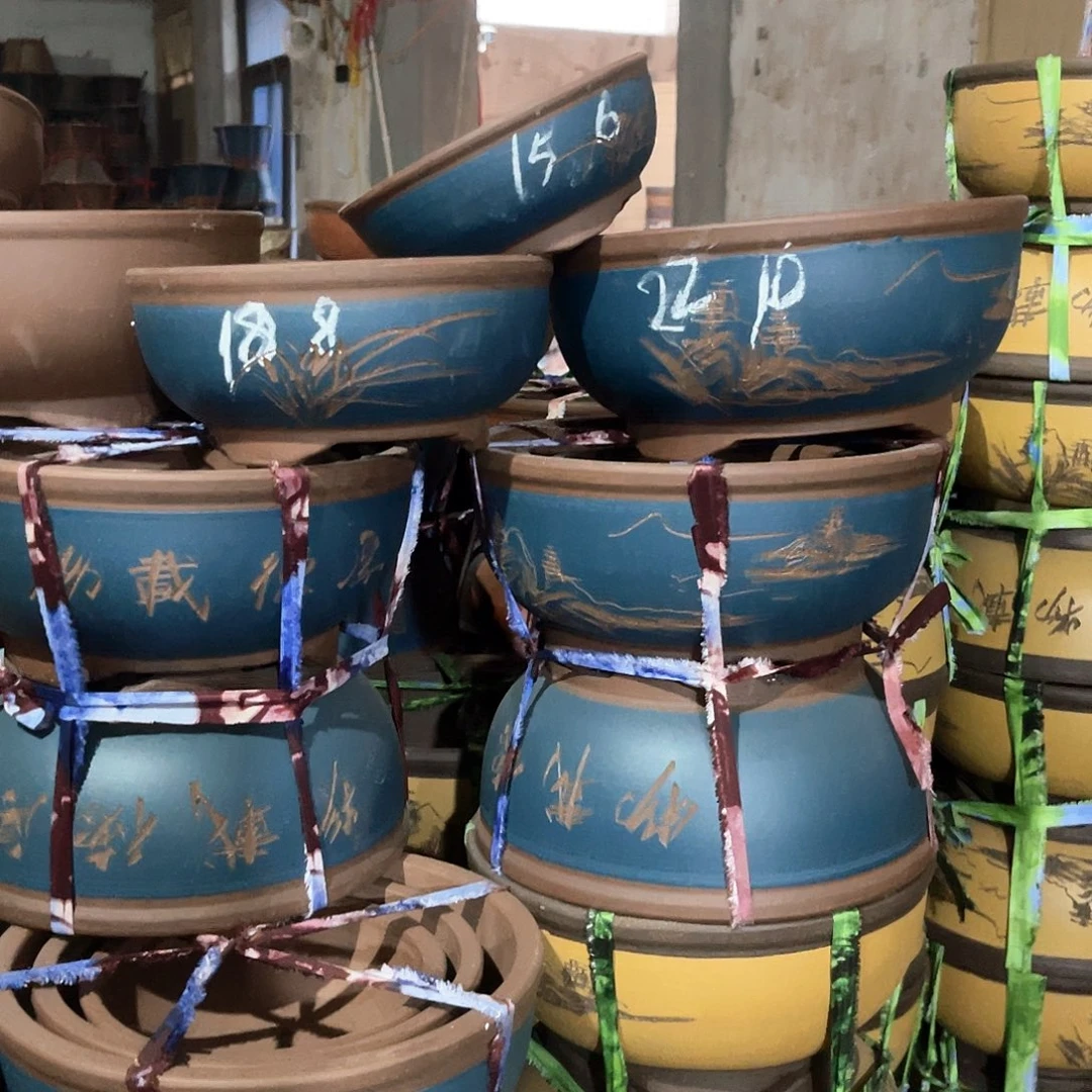 紫砂花盆小碗盆三个