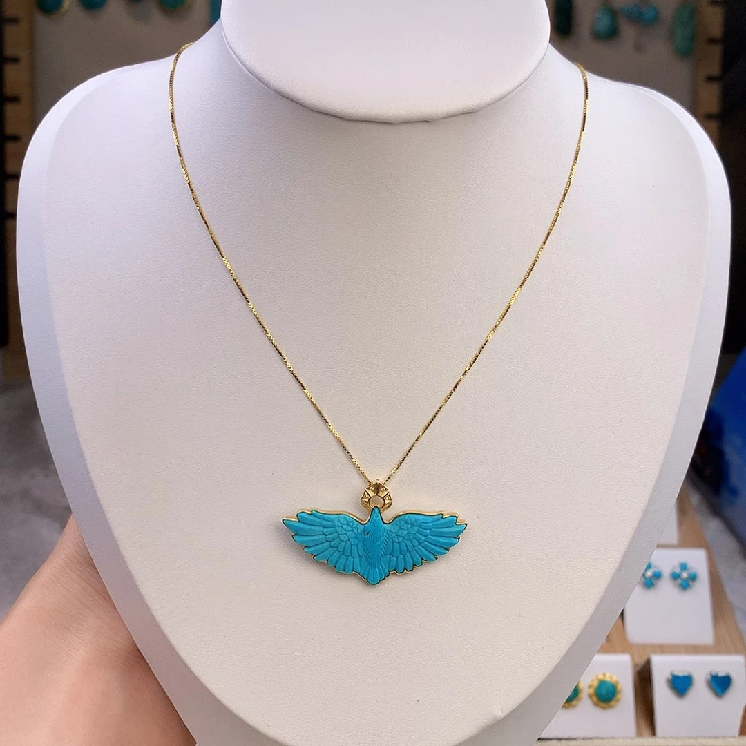 绿松石18K金镶嵌颈饰