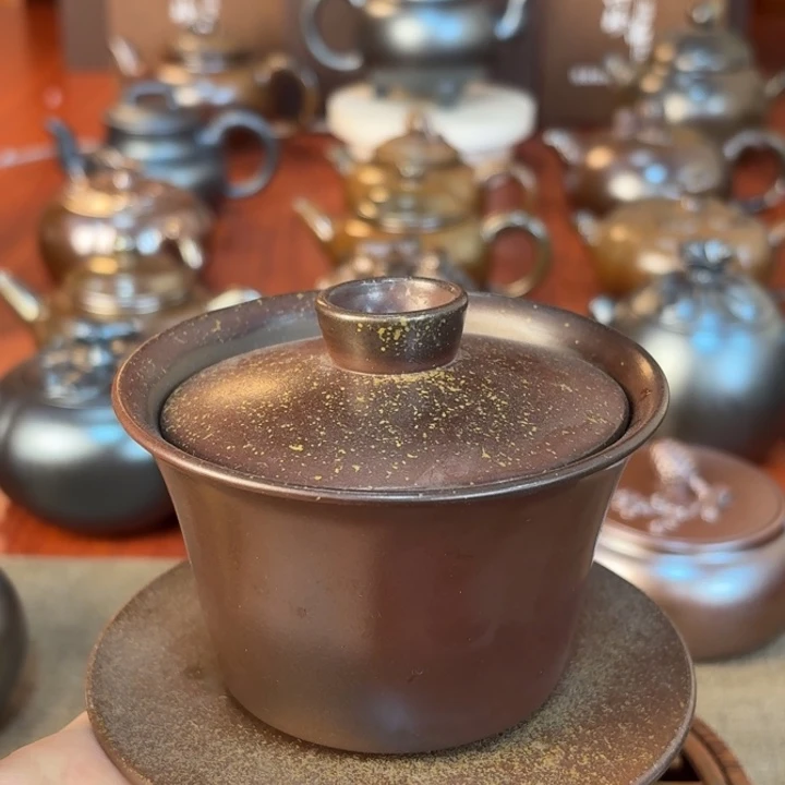 柴烧三才盖碗纯手工制作直播间福利微瑕福利！02