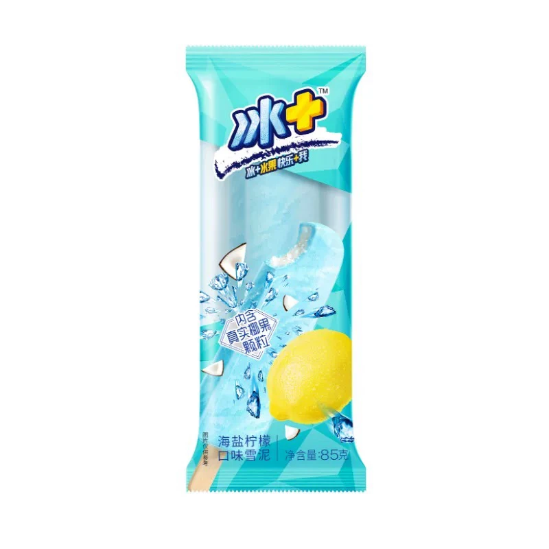 蒙牛冰加+海盐柠檬冰淇淋雪泥椰果颗粒水果冷饮雪糕冰超大雪糕