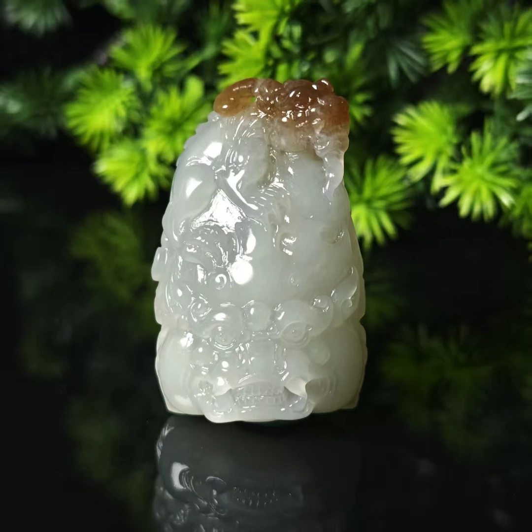 lot6808 貔貅 和田玉糖白玉 47.7*30*15.1mm 33.5g