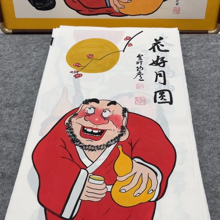 国画手绘禅意画一物一拍