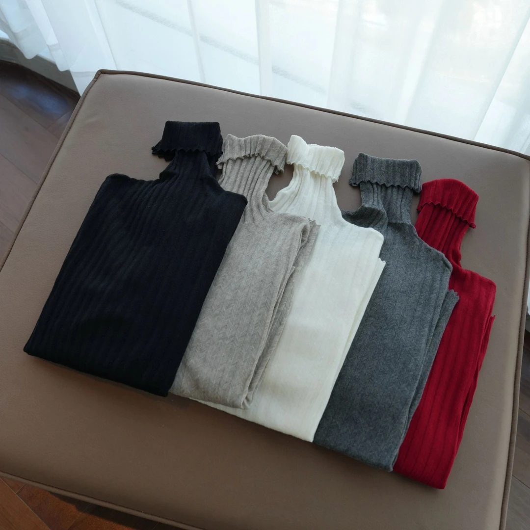 LAU+"暮云树下" DuskTree柔糯羊毛混纺气质小高领套头法式打底衫