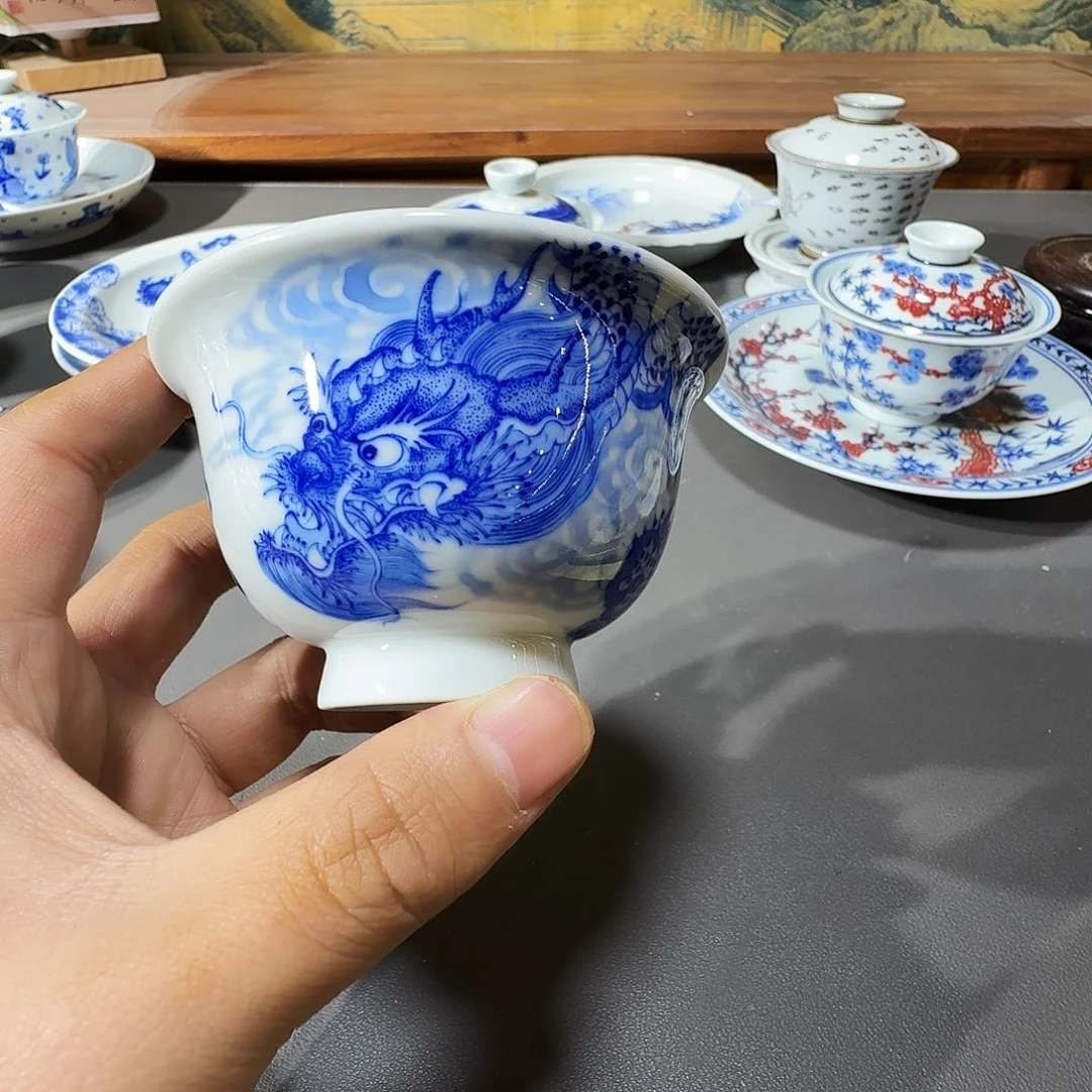 灯***哥泥塑主人杯手工手绘