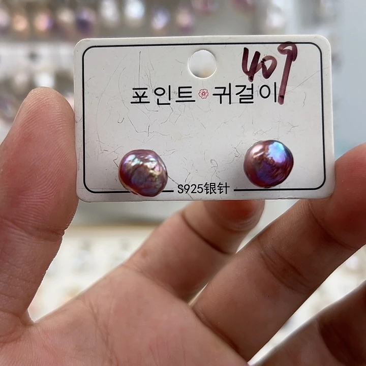 银S925镶嵌淡水珍珠耳饰