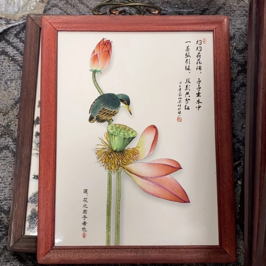 瓷片37*28 景德镇瓷板画柴窑烧制