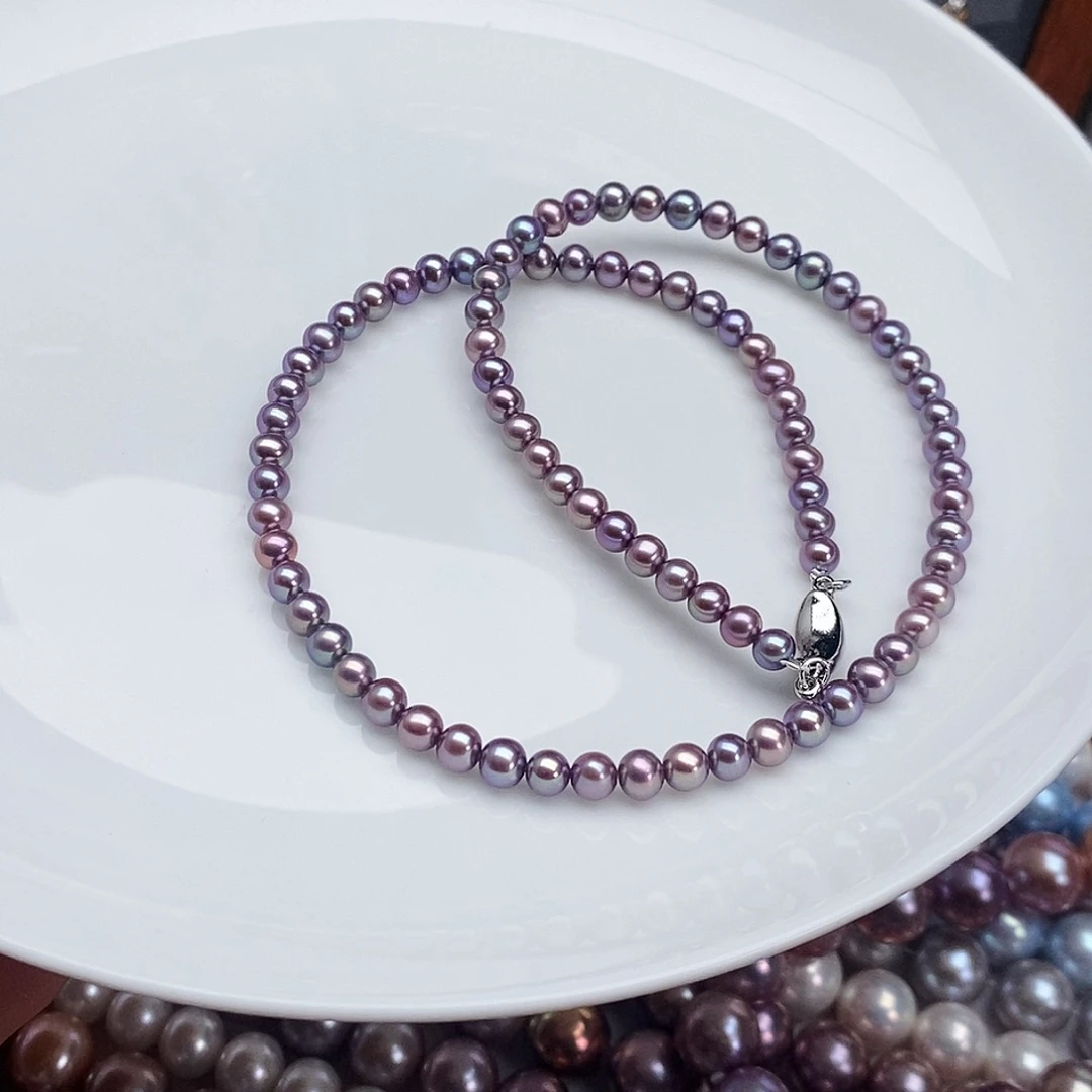 淡水珍珠银S925镶嵌颈饰