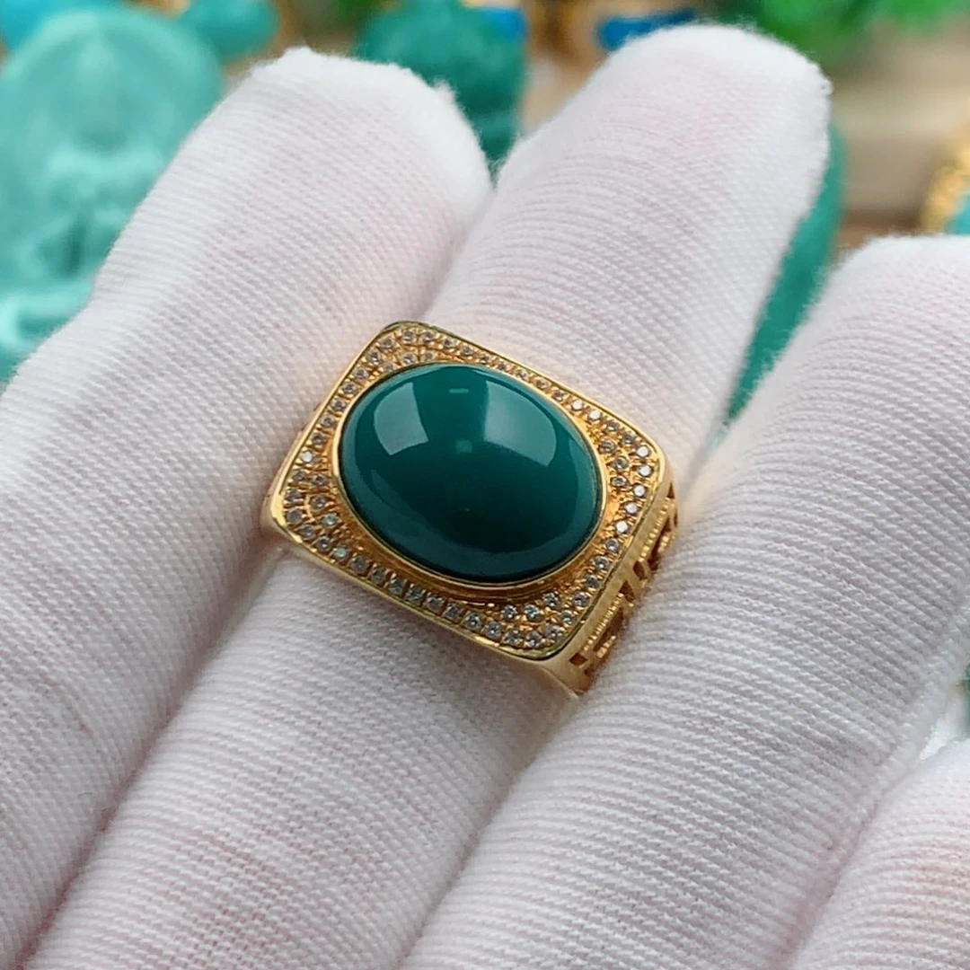 绿松石18K金镶嵌发饰