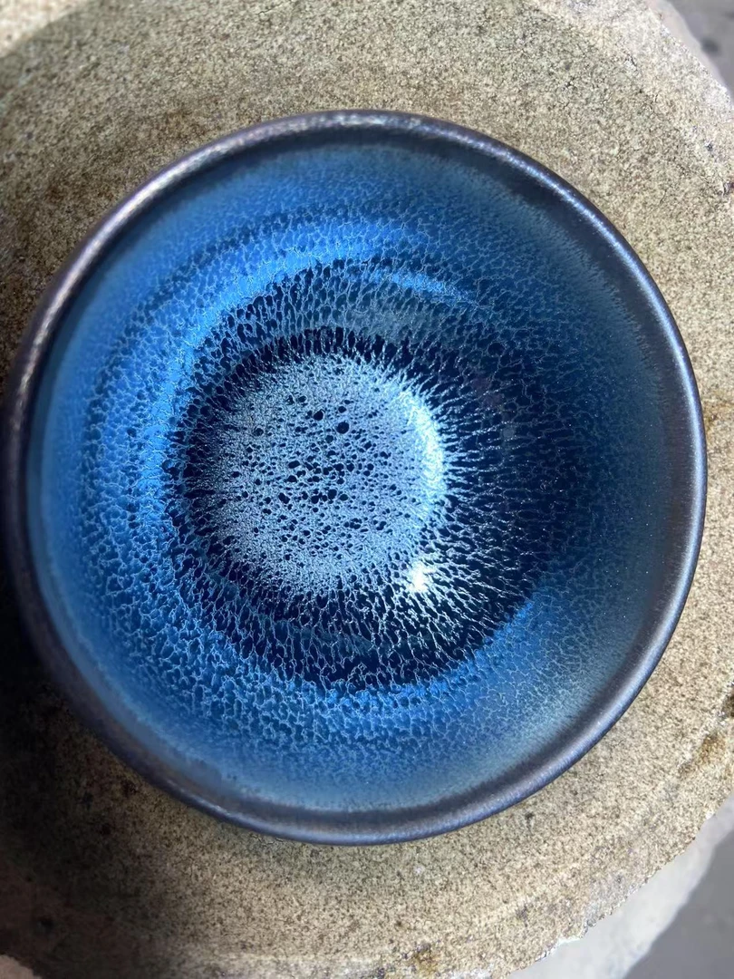 微瑕主人茶杯 蓝