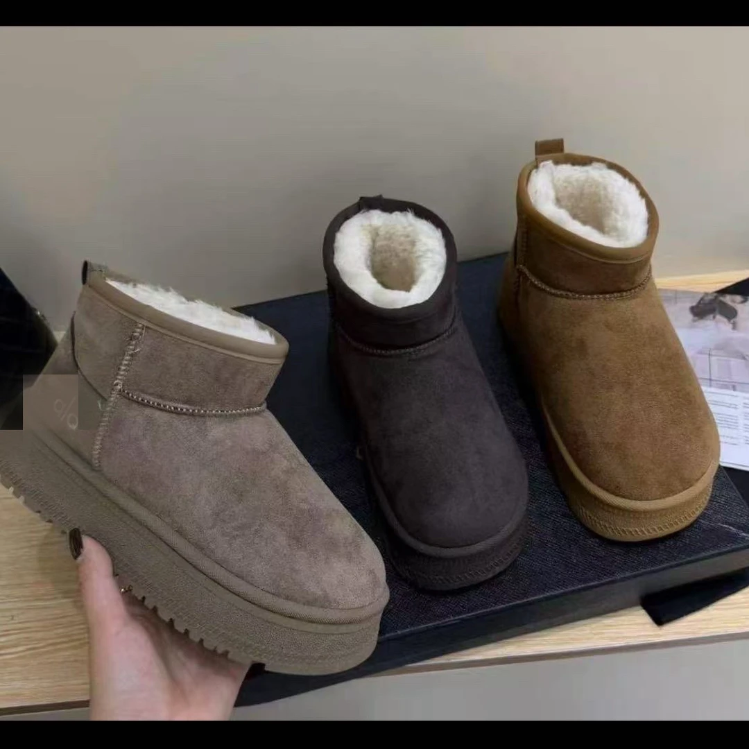 慧慧家时尚舒适简约大方雪地靴（脚胖拍大一码）