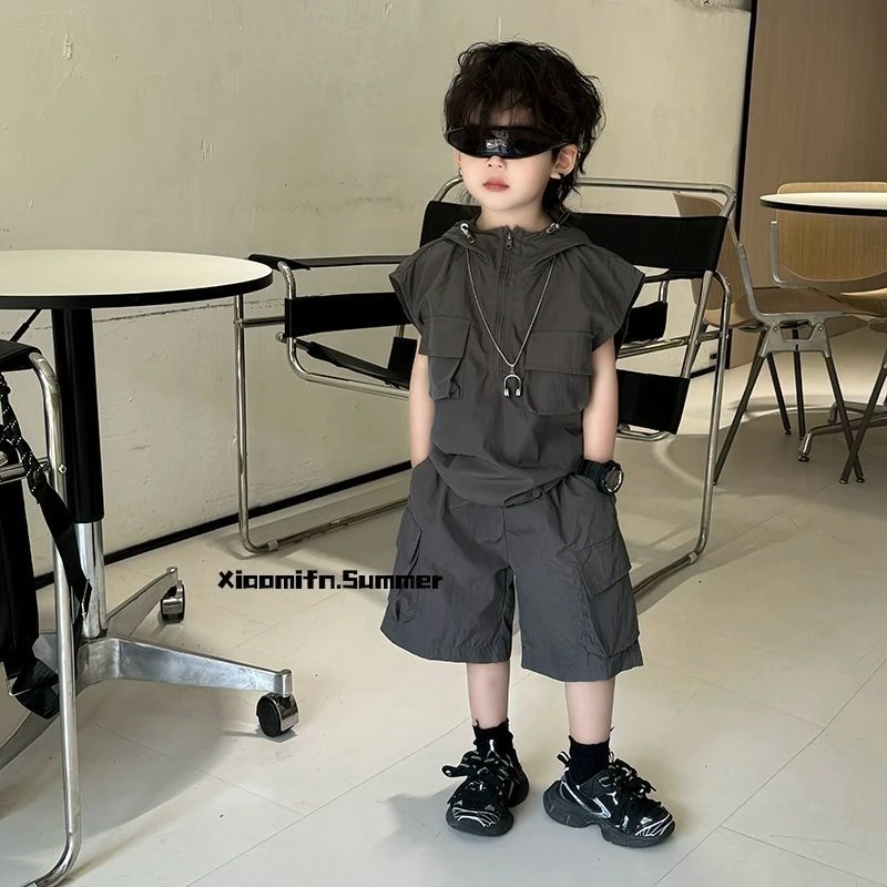 童装男童夏装套装2025新款儿童夏季薄款儿童时尚短袖短裤两件套潮