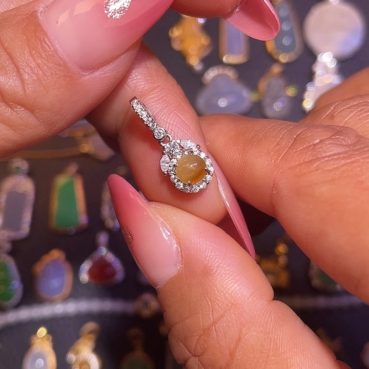 翡翠银S925镶嵌颈饰