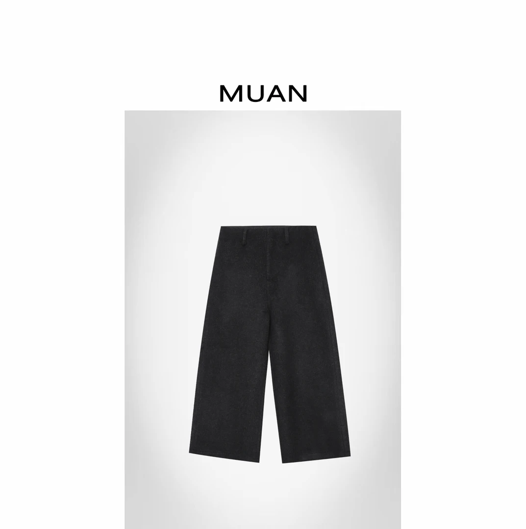 木岸MUAN:《静奢八分裤》定制1000克呢料老钱八分裤女D-YJ-25049
