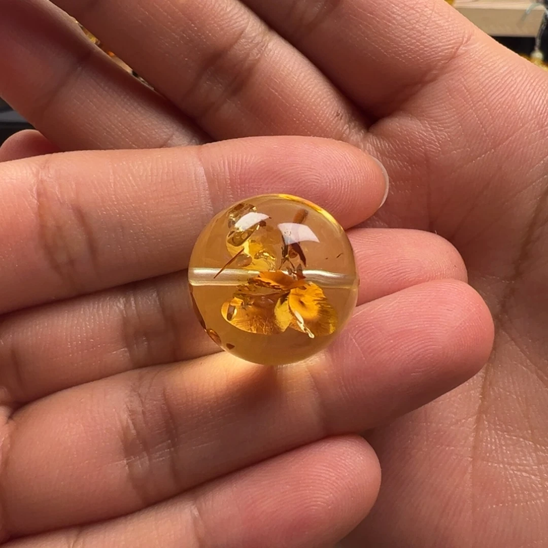 琥珀（花珀）颈饰未镶嵌圆珠18mm+