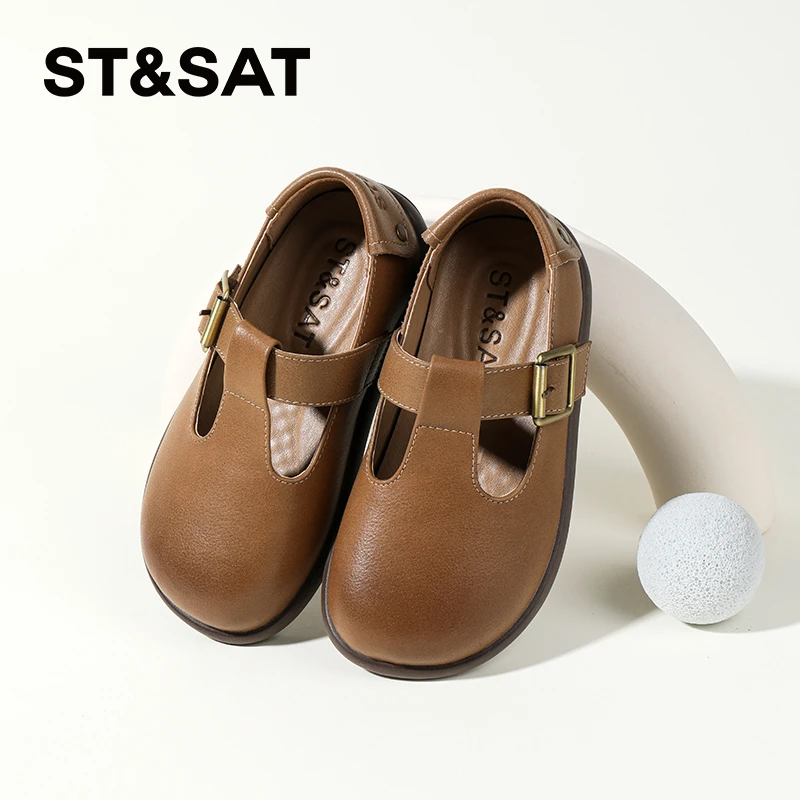 星期六女童小皮鞋童鞋儿童勃肯鞋2025春季新款软底单鞋豆豆鞋子