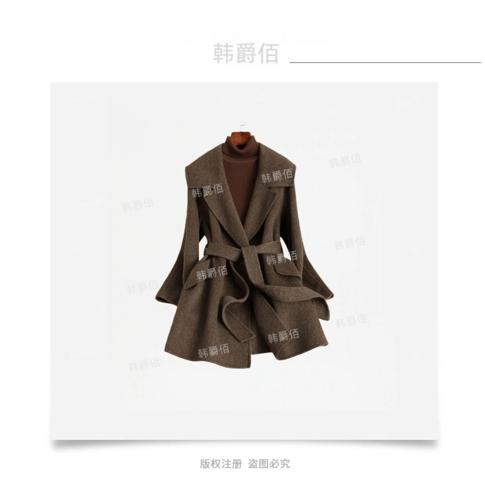入秋外套清冷系衣服毛呢大衣早秋大衣双面呢大衣外套韩系25889