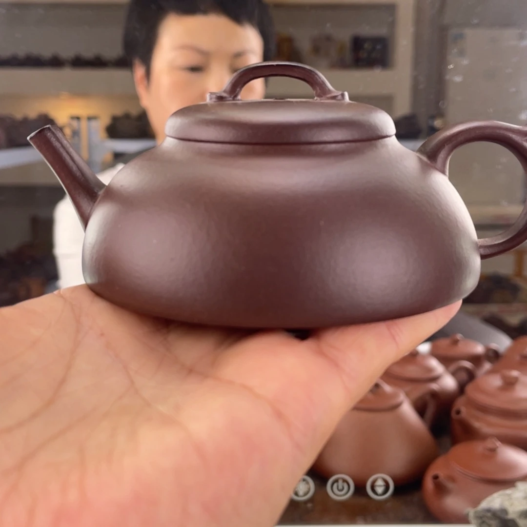 茶壶紫砂四号井底槽清如意半月140cc