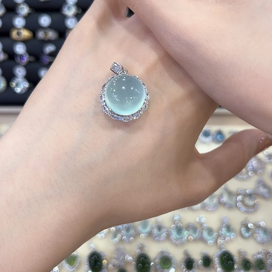 蛇纹石玉银S925镶嵌饰品加****