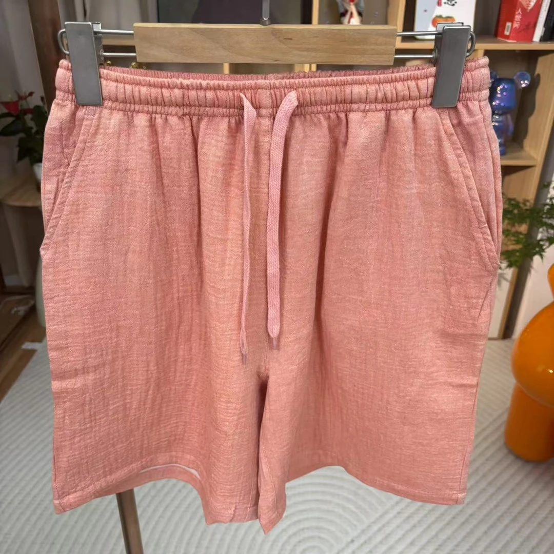 全棉双层纱单短裤三分裤女款夏季休闲家居外穿裤柔软舒适透气