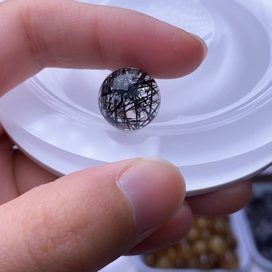 水晶天然水晶打孔不退不换未镶嵌饼*?