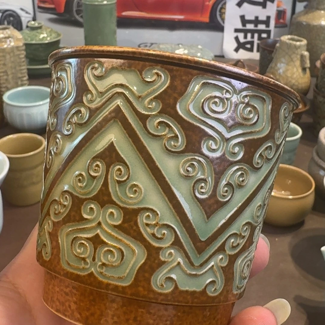 杯大*毛龙泉青瓷茶具微瑕