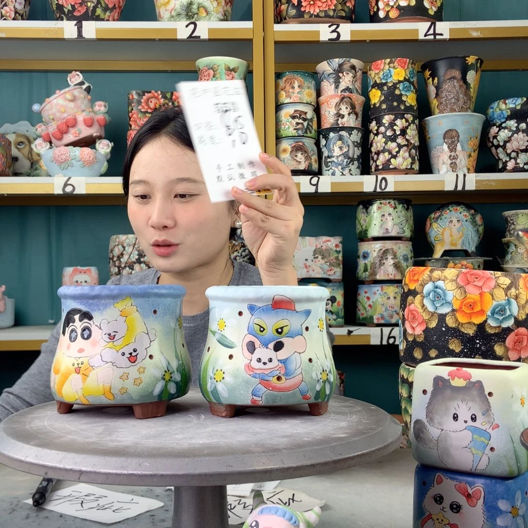 陶景德镇手工花盆553