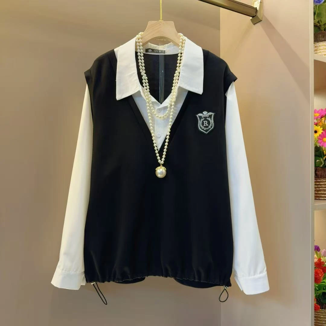 气质学院风底摆抽绳小众百搭卫衣早秋新款衣长66左右