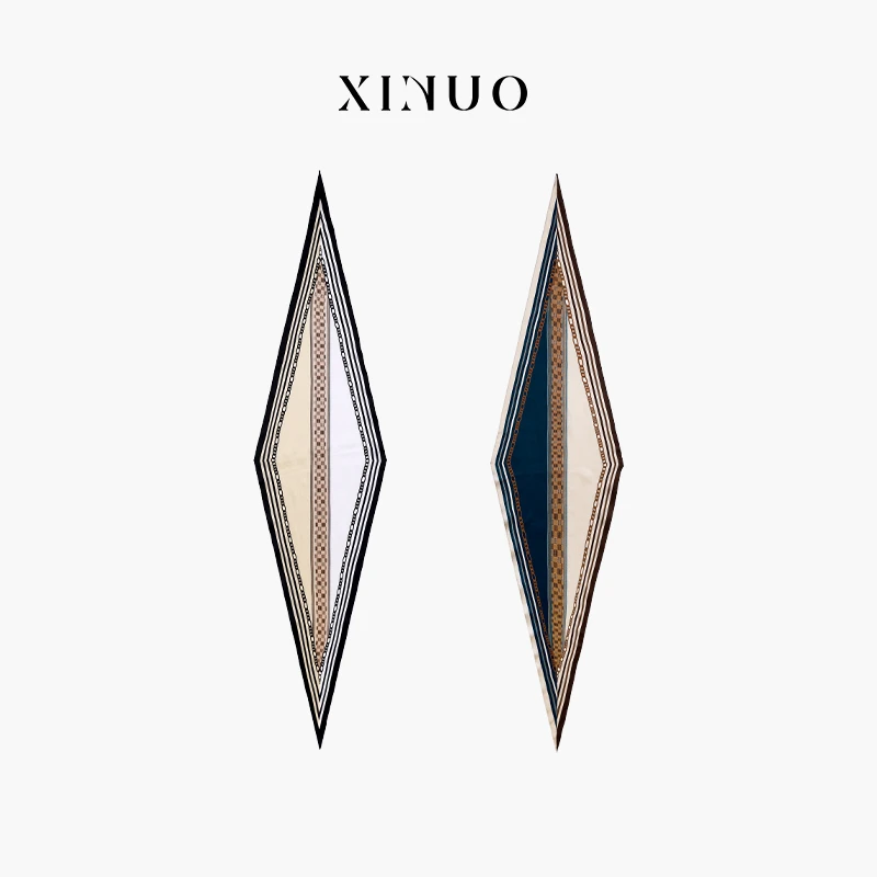 XINUO 逸梦轻澜 100%桑蚕丝丝巾系脖经典百搭 真丝菱形巾防晒