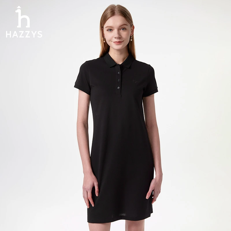 【PHIZ】Hazzys哈吉斯夏季女士短袖polo裙休闲通勤连衣裙女装裙子