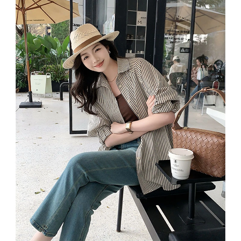 美洋MEIYANG 波纹衬衫 全棉色织条纹_老钱假日休闲长袖衬衣U