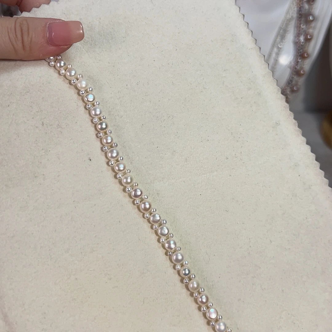 露***露银S925镶嵌淡水珍珠时尚设计款淡水珍珠