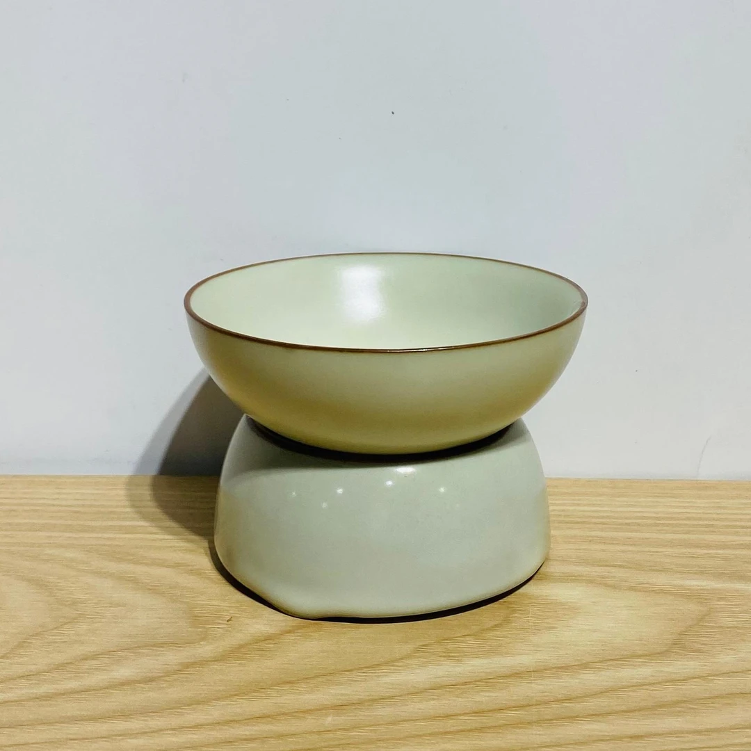 吾游茶器米黄汝窑茶漏过滤