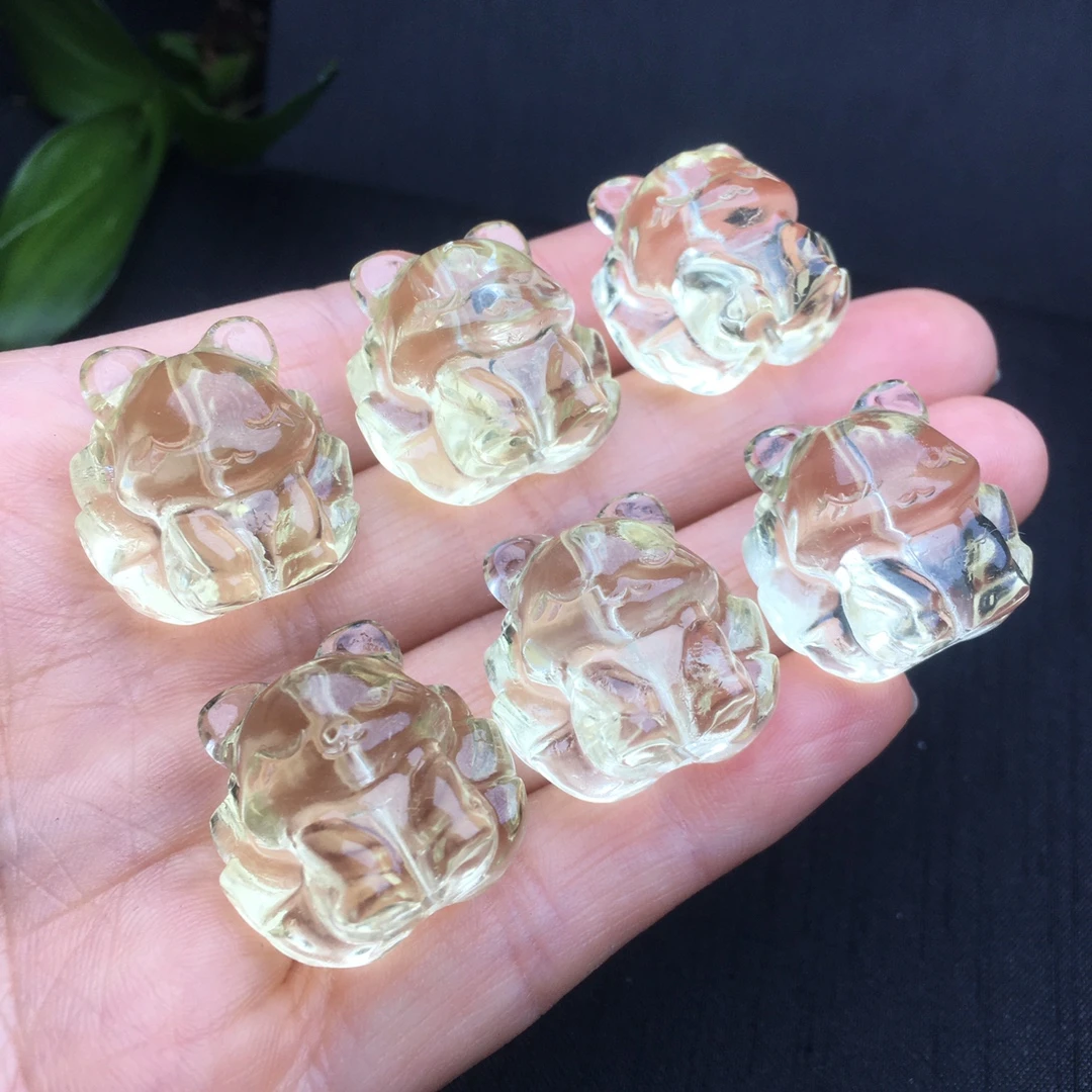 天然黄水晶炸尾配件吊坠女士新款狐狸九尾