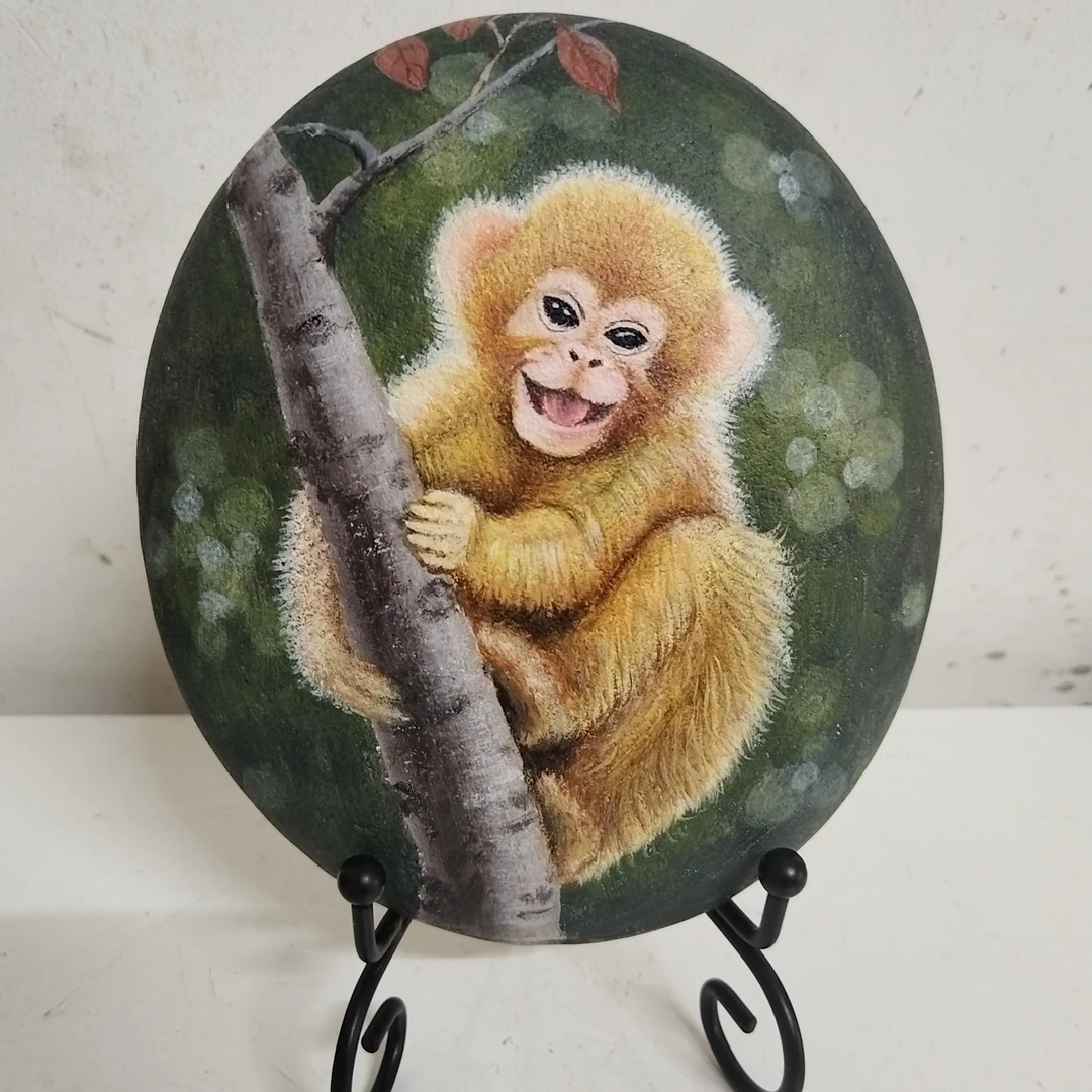 石头画猴哥生肖猴