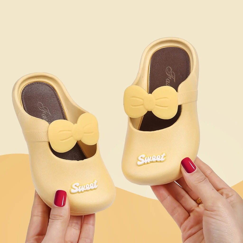 新款女童软底凉拖鞋蝴蝶结公主包头防撞夏季韩版外穿时尚女宝百搭