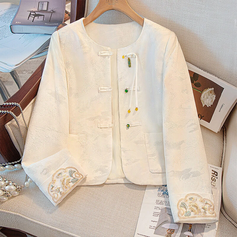 丝柏舍2025秋装新款女装复古国风长袖气质短款外套S51B0910A