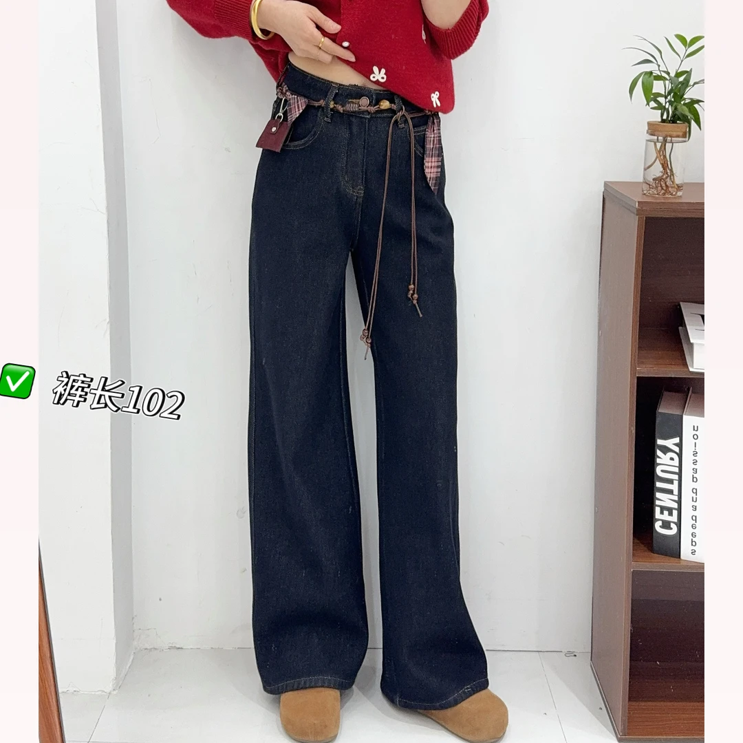 878827冬款加绒牛仔裤时尚百搭显瘦