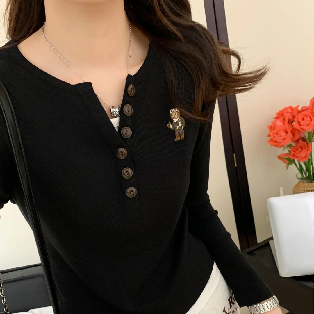 86833 小熊假两件T恤