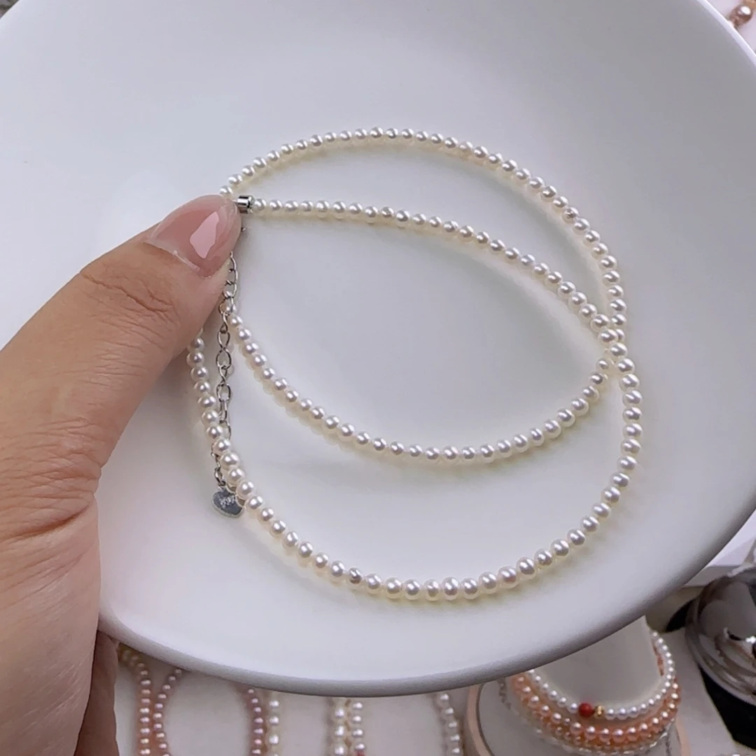 淡水珍珠手绳未镶嵌3mm微微瑕项链